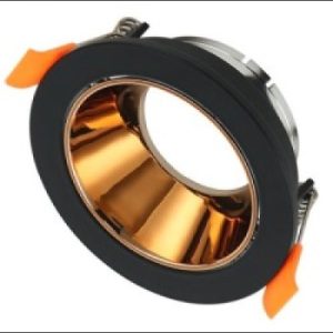 Downlight Fitting Adj Gu10 Plastic Black Gold