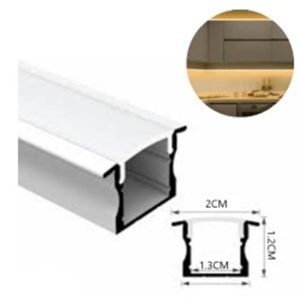 LED STRIP LIGHT PROFILE FLUSH 1.3Wx1.2D
